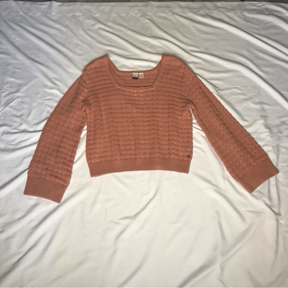 Roxy Birdy Day Coral Square Neck Sweater - Picture 2 of 6
